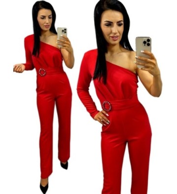 Elegancki damski kombinezon na jedno ramię