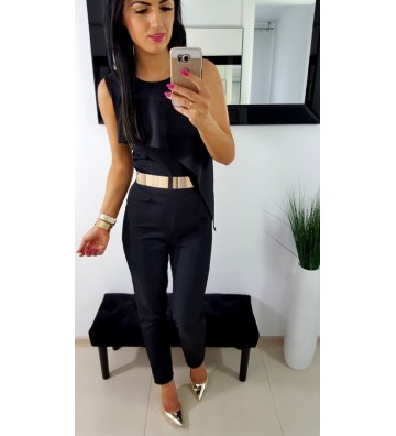 KOMBNIEZON Z WISZĄCĄ FALBANĄ